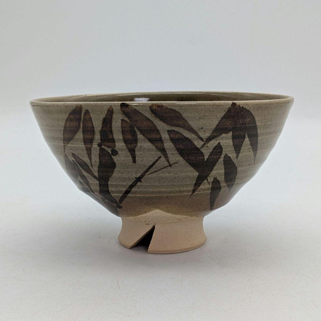 Matsumoto Manabu Mushiake-yaki Bamboo Tea Bowl — Iron Painting, Tomobako