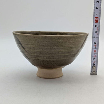 Matsumoto Manabu Mushiake-yaki Bamboo Tea Bowl — Iron Painting, Tomobako