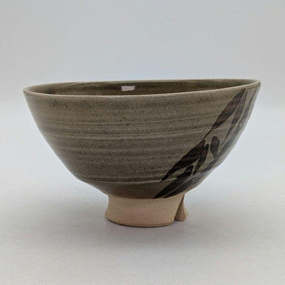 Matsumoto Manabu Mushiake-yaki Bamboo Tea Bowl — Iron Painting, Tomobako