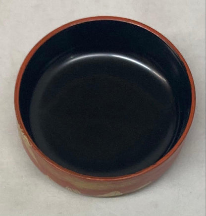 Kumagai Hideho Spring Field Maki-e Shu-Hakeme Chu-Natsume Vermillion Tea Caddy