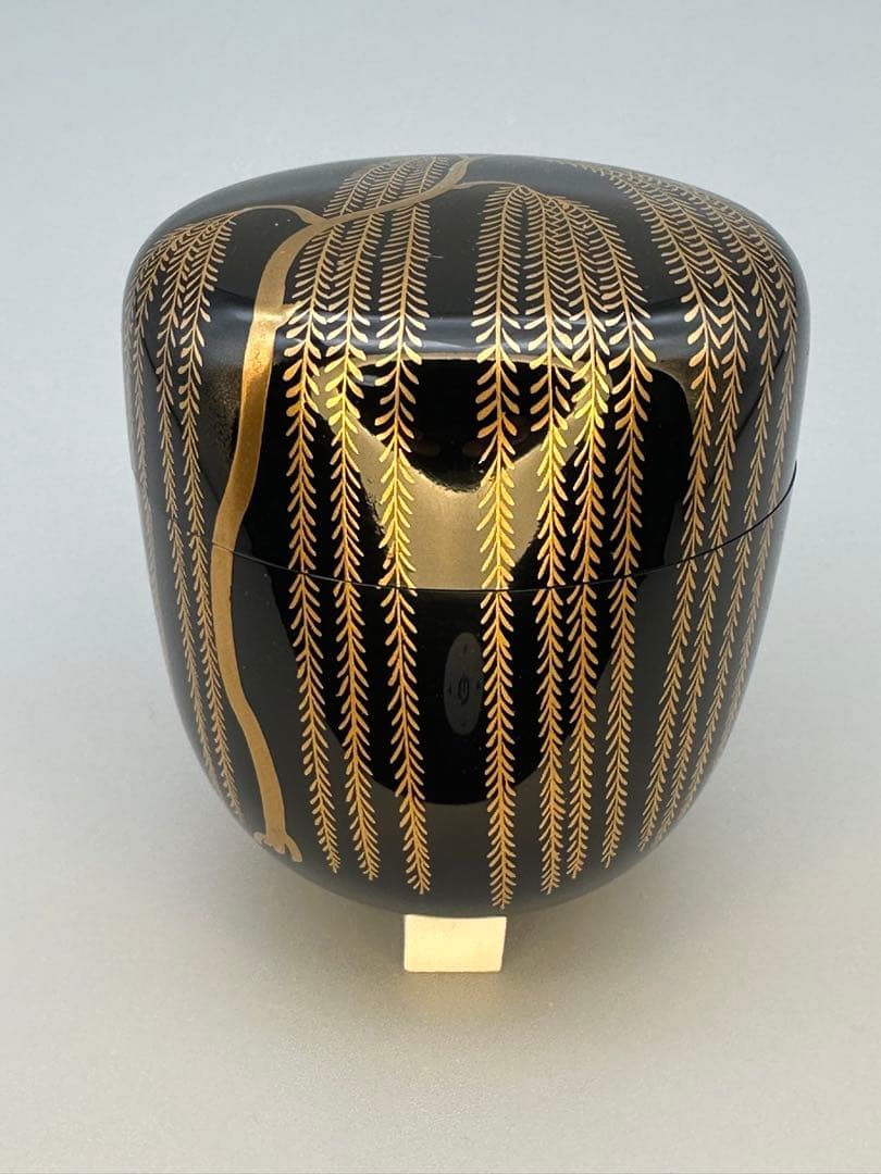 Maki-e Willow Lacquer Tea Caddy by Nakamura Kyozo — Natsume