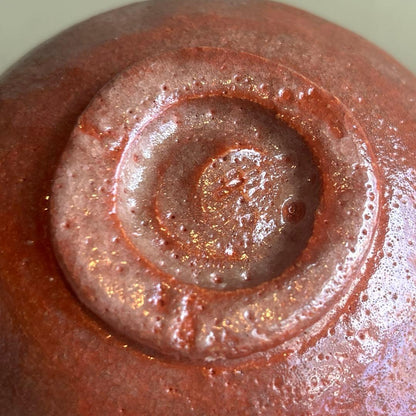 Fujisawa Kurizan Aka-Raku Tea Bowl, Signed Tomobako