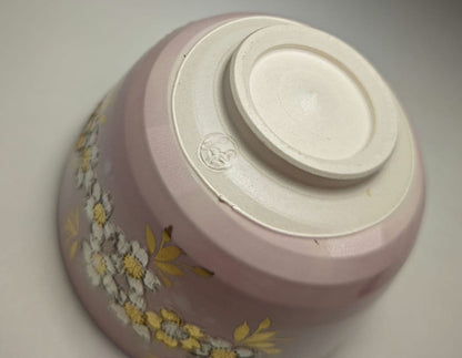 Yamamoto Ichinyo Kōchi Ware Tea Bowl — Pale Pink, Sakura-Zukushi Gold & Silver, Kyoto Ware