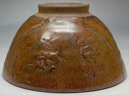 Honiwa Rakunyu Shigaraki Tea Bowl | Relief Oxherding Motif | Kochu-Gama | Bokugyuzu Chawan