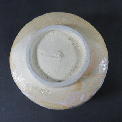 Tenmoku Shino Nagashi Tea Bowl by Anshoju - Dramatic Black White Chawan with Flowing Glaze
