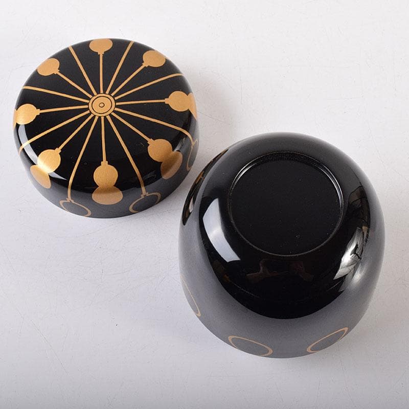 Tada Keikan Yamanaka-nuri Gold Hyotan Maki-e Chu-natsume Tea Caddy