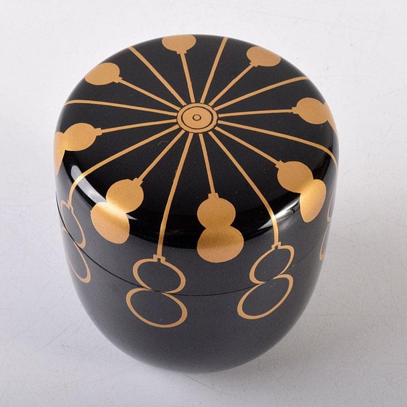 Tada Keikan Yamanaka-nuri Gold Hyotan Maki-e Chu-natsume Tea Caddy