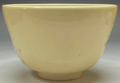 Kyo-ware Iro-e Cherry Blossom Tea Bowl — Hashimoto Jogaku, Narutaki Kiln