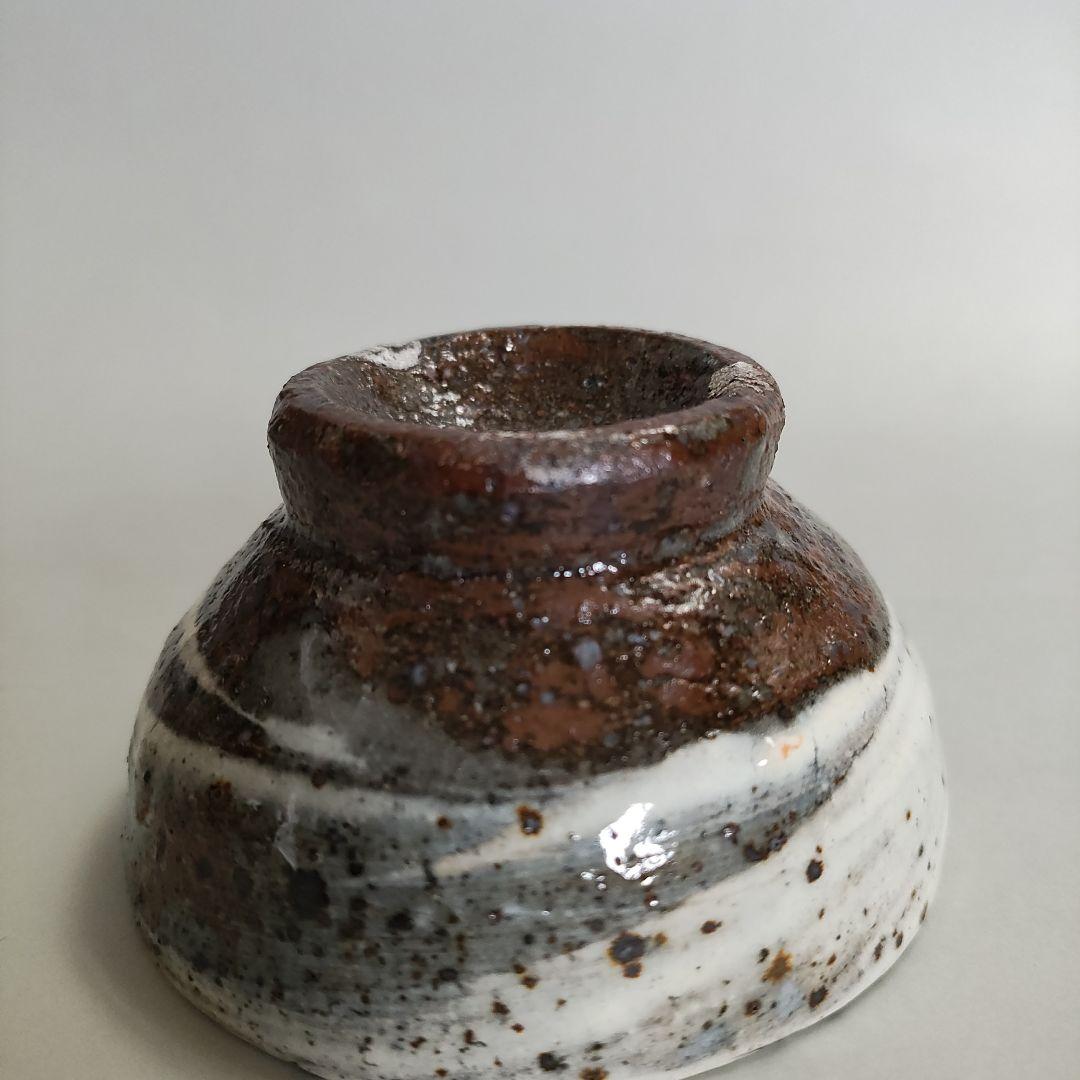 Ogawa Tetsuo Hakeme Guinomi — White Brush Slip Over Iron Clay