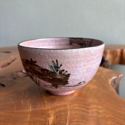Nakamura Nokyu Kenzan-Style Yatsuhashi Iris Tea Bowl Chawan