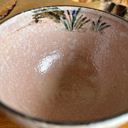 Nakamura Nokyu Kenzan-Style Yatsuhashi Iris Tea Bowl Chawan