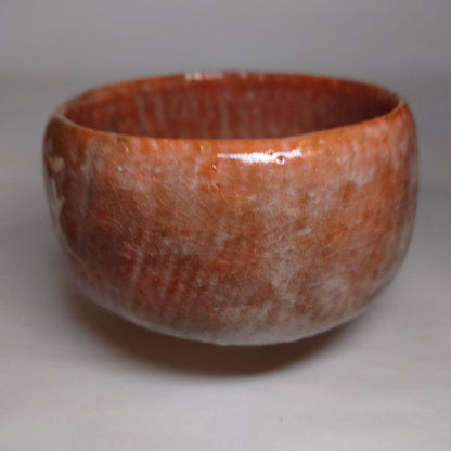 Tsushima Ware Aka-Raku Chawan with Calligraphy by Hattori Tanpu - Ito Saiso