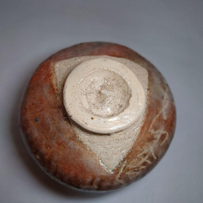 Tsushima Ware Aka-Raku Chawan with Calligraphy by Hattori Tanpu - Ito Saiso