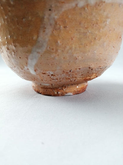 Komokai-gata Hagi Chawan - Korean Style Orange Glaze Tea Bowl with White Drip