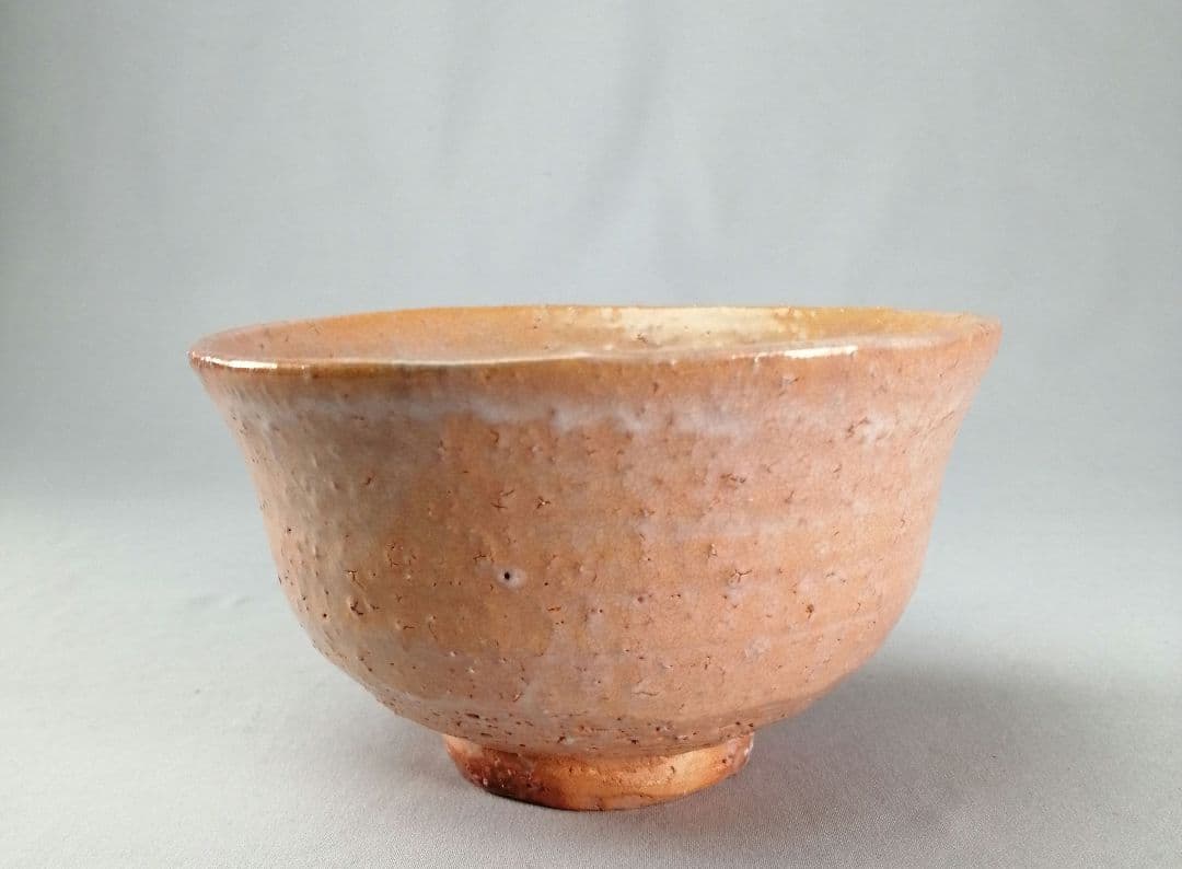 Komokai-gata Hagi Chawan - Korean Style Orange Glaze Tea Bowl with White Drip
