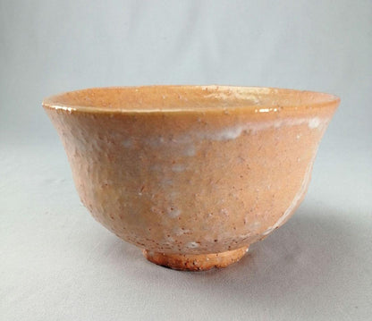 Komokai-gata Hagi Chawan - Korean Style Orange Glaze Tea Bowl with White Drip