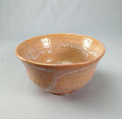 Komokai-gata Hagi Chawan - Korean Style Orange Glaze Tea Bowl with White Drip
