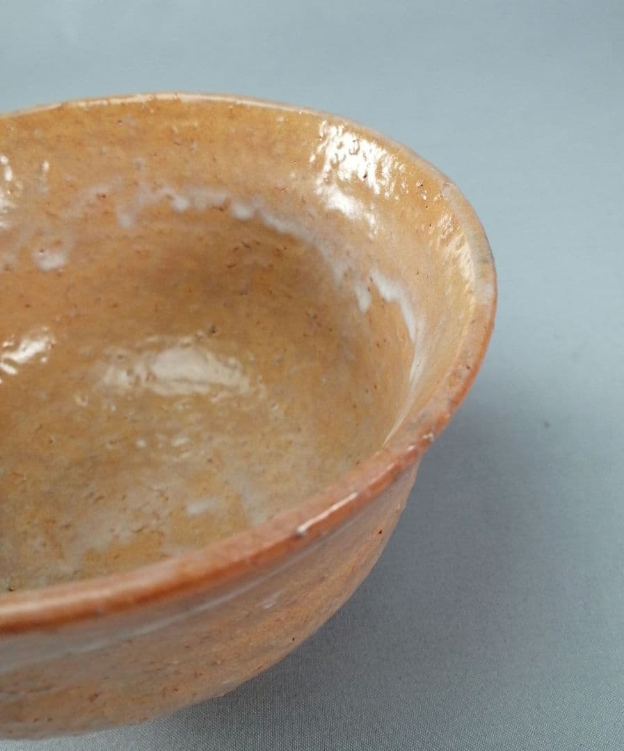 Komokai-gata Hagi Chawan - Korean Style Orange Glaze Tea Bowl with White Drip