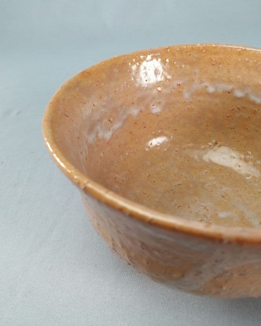 Komokai-gata Hagi Chawan - Korean Style Orange Glaze Tea Bowl with White Drip
