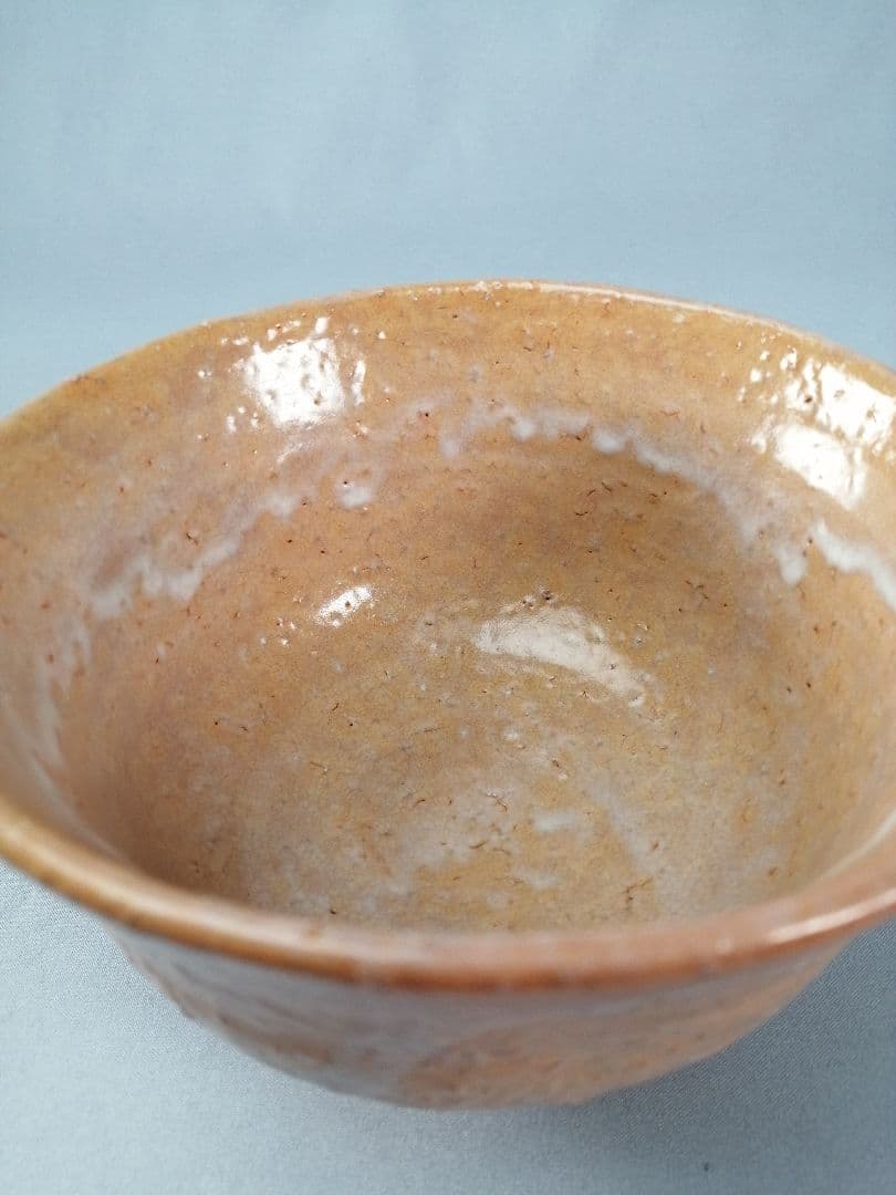 Komokai-gata Hagi Chawan - Korean Style Orange Glaze Tea Bowl with White Drip