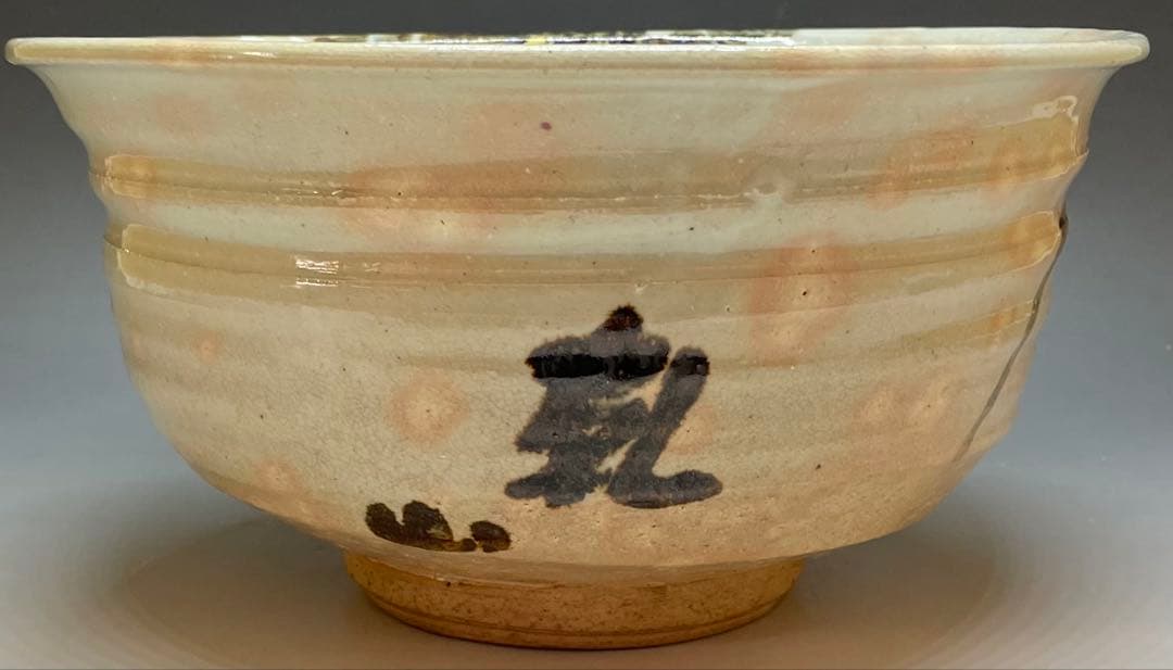 Kenzan-Style Orchid Painting Large Oobachi Bowl, Wood Box