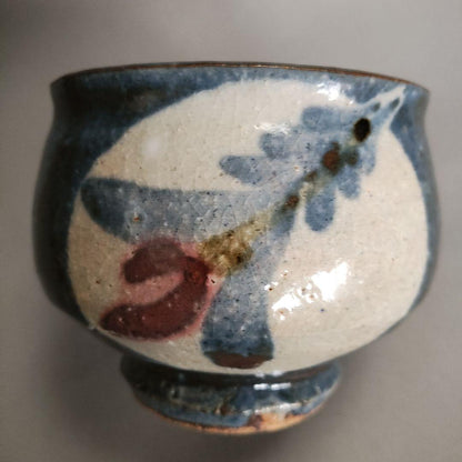 Mukugi Eizo Gosu Floral Tea Bowl - Kawai Kanjiro Mingei Tradition Chawan