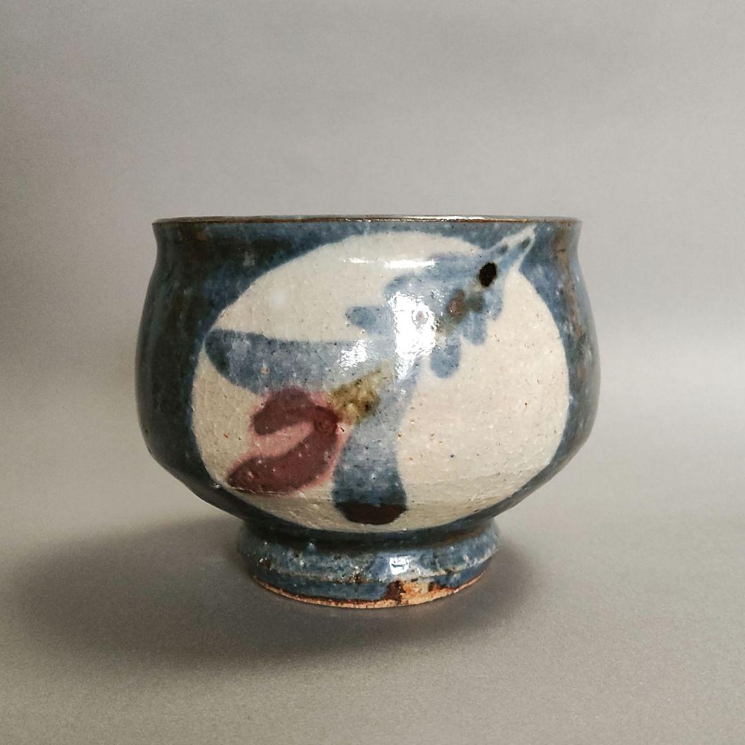 Mukugi Eizo Gosu Floral Tea Bowl - Kawai Kanjiro Mingei Tradition Chawan