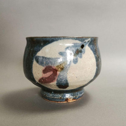 Mukugi Eizo Gosu Floral Tea Bowl - Kawai Kanjiro Mingei Tradition Chawan
