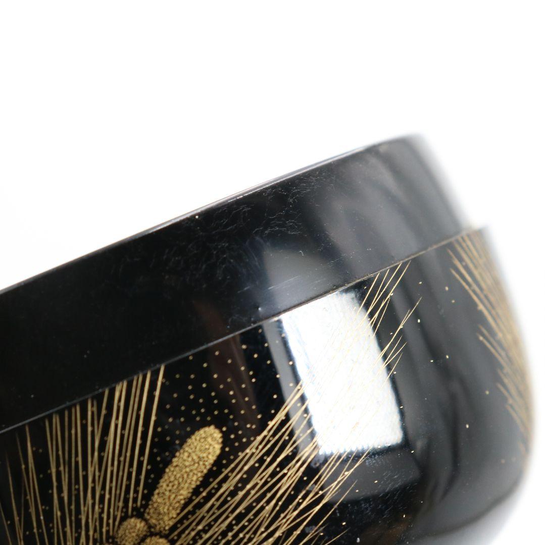 Koji Takaharu Chinkin Pine Needle Hira-Natsume | Wajima Lacquer Tea Caddy