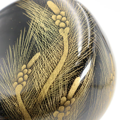 Koji Takaharu Chinkin Pine Needle Hira-Natsume | Wajima Lacquer Tea Caddy