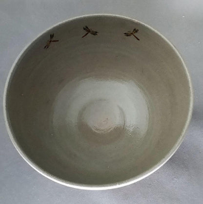 Kiyomizu-yaki Dragonfly Tea Bowl Autumn Grass by Ogura Torasuke
