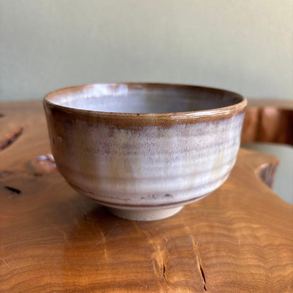 Takatori Ware Chawan — Nagashi Ash Glaze by Kamei Rakuzan, Tomobako