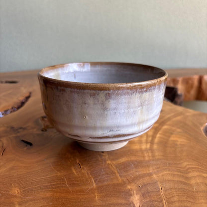 Takatori Ware Chawan — Nagashi Ash Glaze by Kamei Rakuzan, Tomobako