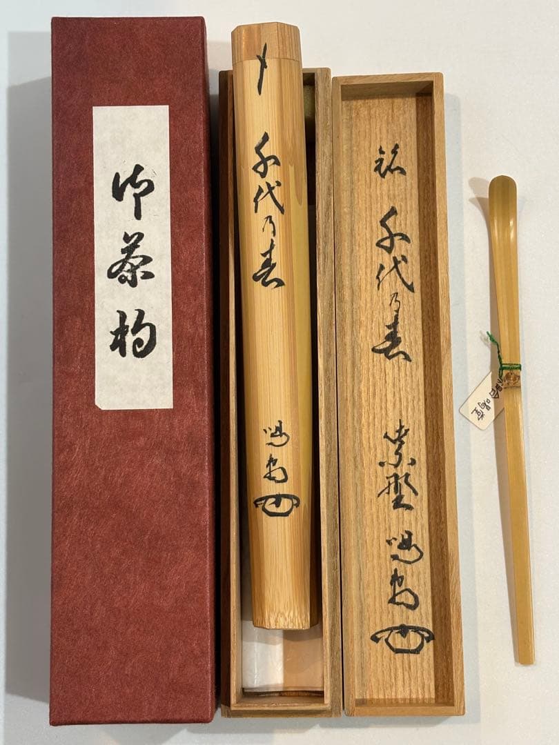 Chashaku Tea Scoop by Hosoi Katsudo — Daitokuji Ryugenin Head Priest — Mei 'Chiyo no Haru' — White Bamboo