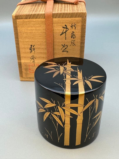 Bamboo Maki-e Lacquer Nakatsugi by Oie Yoshio — Tea Caddy
