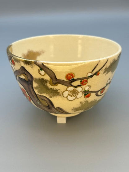 Plum Art Chawan by Miyagawa Koun – Japanese Tea Bowl – Daitokuji Inscribed – Japan