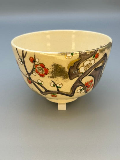 Plum Art Chawan by Miyagawa Koun – Japanese Tea Bowl – Daitokuji Inscribed – Japan