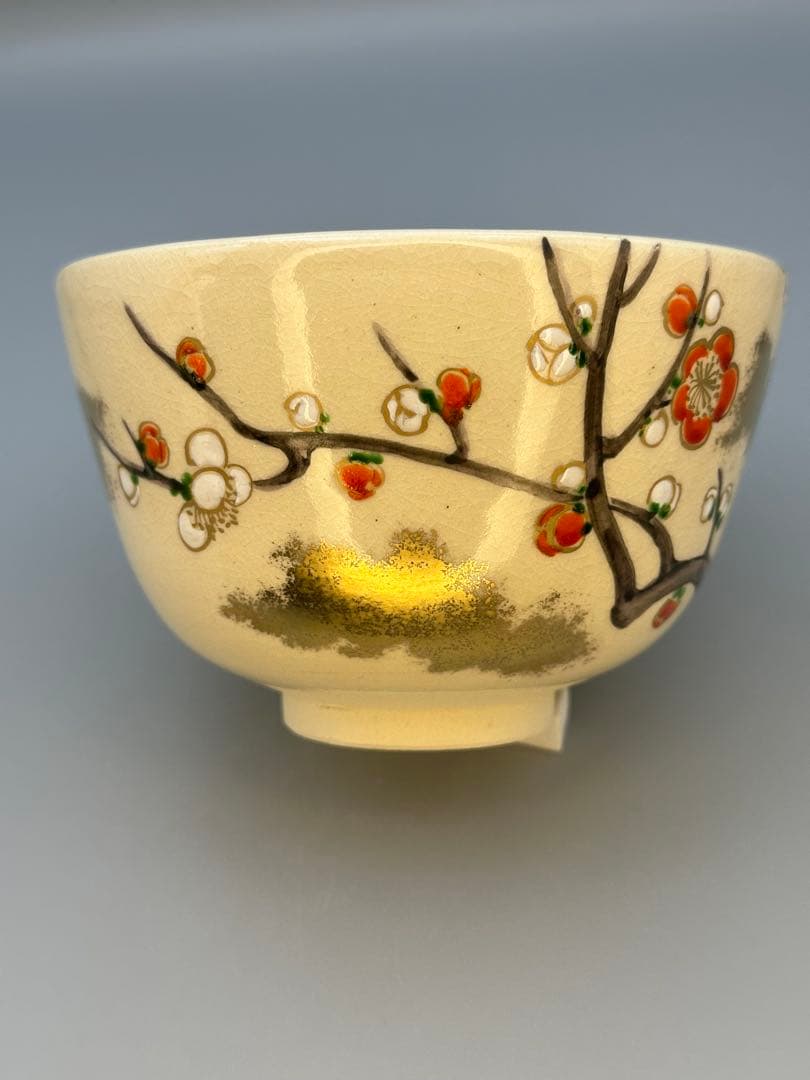 Plum Art Chawan by Miyagawa Koun – Japanese Tea Bowl – Daitokuji Inscribed – Japan