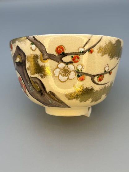 Plum Art Chawan by Miyagawa Koun – Japanese Tea Bowl – Daitokuji Inscribed – Japan