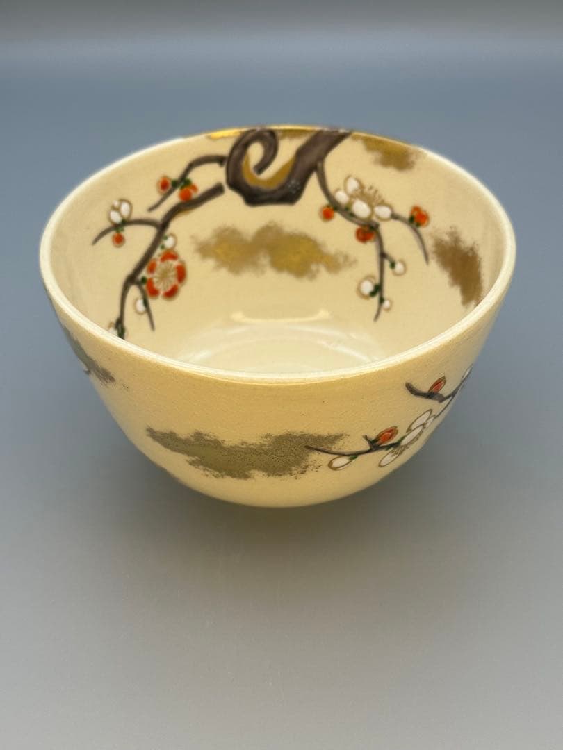 Plum Art Chawan by Miyagawa Koun – Japanese Tea Bowl – Daitokuji Inscribed – Japan