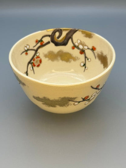 Plum Art Chawan by Miyagawa Koun – Japanese Tea Bowl – Daitokuji Inscribed – Japan