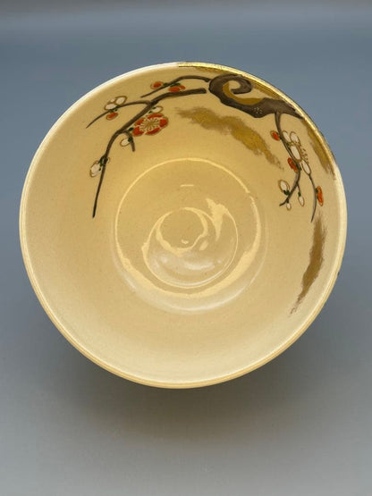 Plum Art Chawan by Miyagawa Koun – Japanese Tea Bowl – Daitokuji Inscribed – Japan