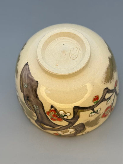 Plum Art Chawan by Miyagawa Koun – Japanese Tea Bowl – Daitokuji Inscribed – Japan