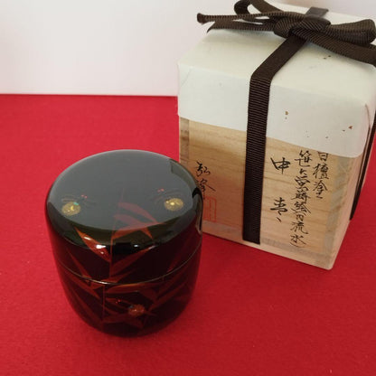 Nishimura Komine Natsume | Black Lacquer | Sasa and Hotaru Maki-e | Firefly and Bamboo