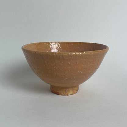 Hagi Ware Tea Bowl by Hirose Tanga - Biwa Color Chawan from Yakitsubaki Kiln with Box
