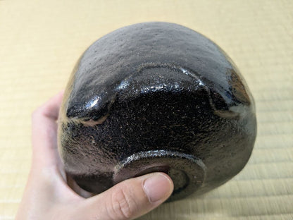 Ohi Toshiro Black Tea Bowl Kuro Chawan 10th Ohi Chozaemon Early Work Kanazawa