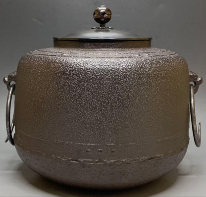 Kakuya Ikkei Living National Treasure Mandaiyu Kama Iron Tea Kettle Tomobako