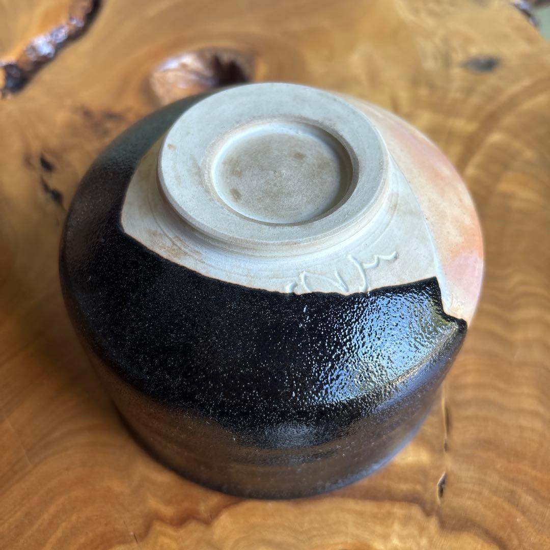 Raku Style Matcha Bowl with Boy and Pine Motif by Maruke Togyo — Japanese Tea Ceremony Chawan, Tomobako