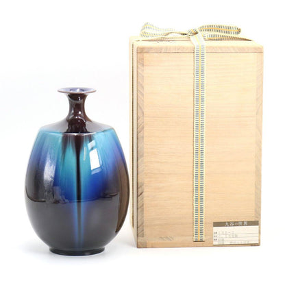 Kutani Vase by Living National Treasure Tokuda Yasokichi III — Hekimei-yu Glaze