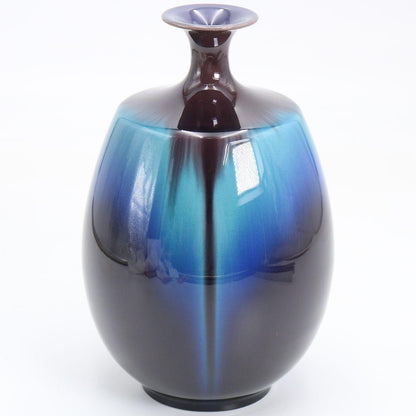 Kutani Vase by Living National Treasure Tokuda Yasokichi III — Hekimei-yu Glaze